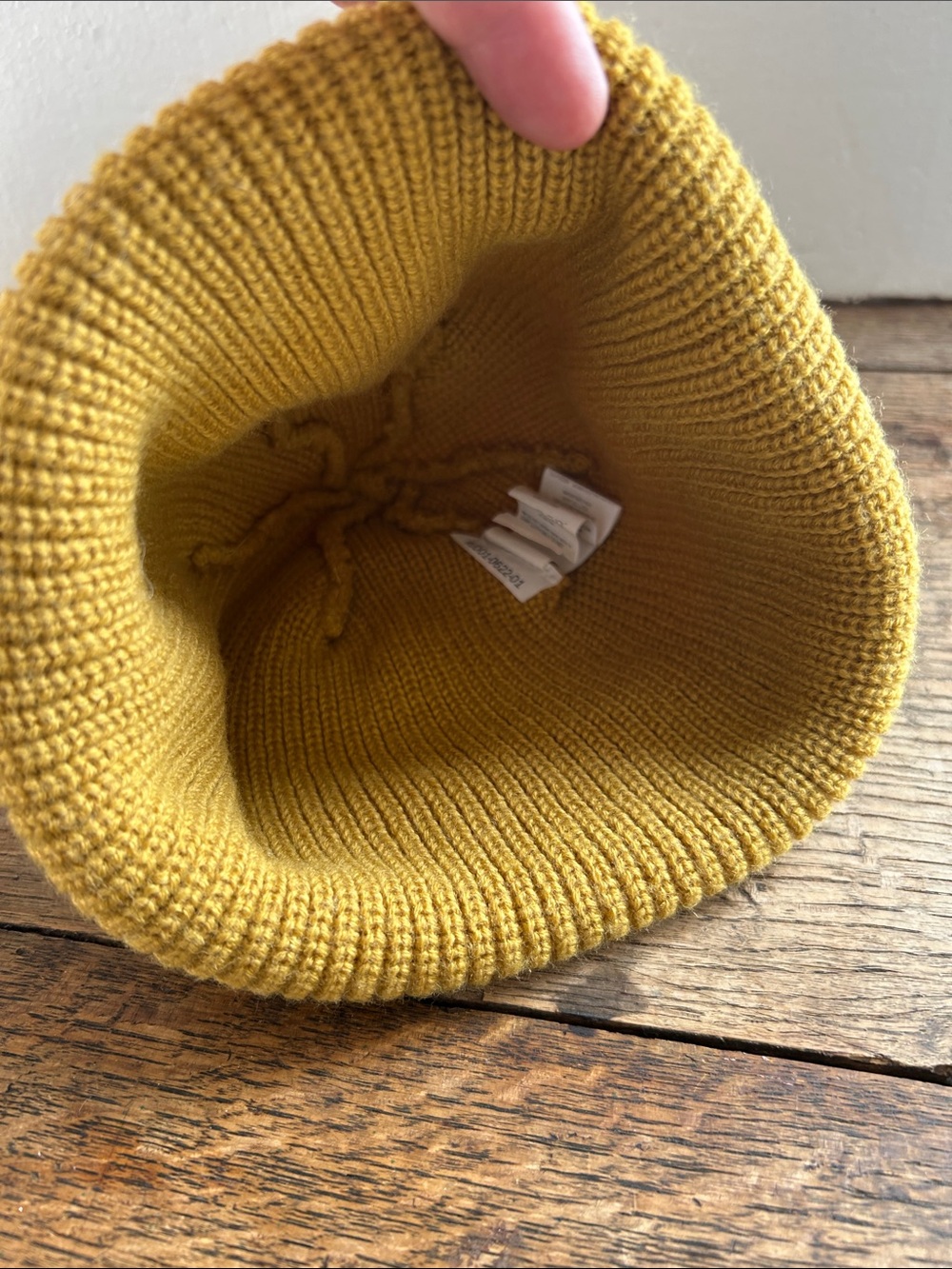Volcom Adult Mustard Knit Beanie with Logo Patch. Unisex. - Picture 5 of 7